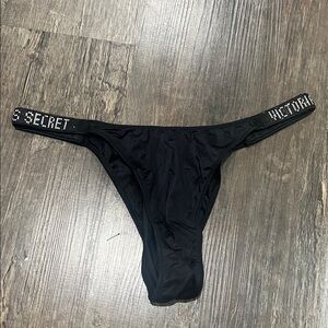 Victoria's Secret Black Rhinestone Thong